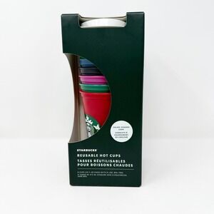 NEW Starbucks Color Changing Reusable Hot Cups with Lids Set of 6